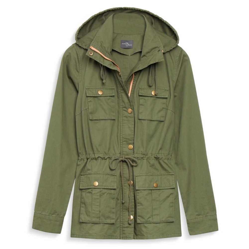 MARKET & SPRUCE Olive Green Anorak Cargo Jacket